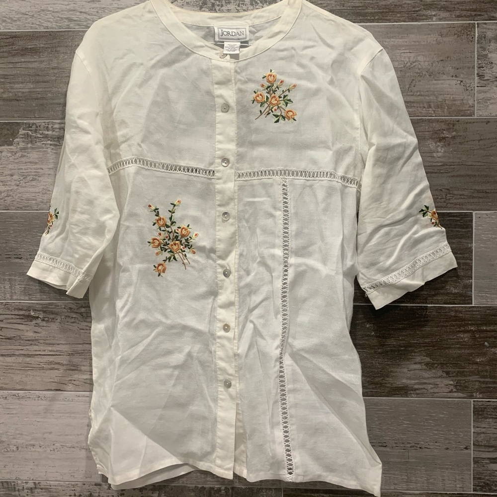 Vintage Jordan embroidered Linen Button Down